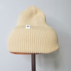 NEW BP Nordstrom Tan Beige Gold Ribbed Cuffed Beanie Hat Cap Winter Snow
